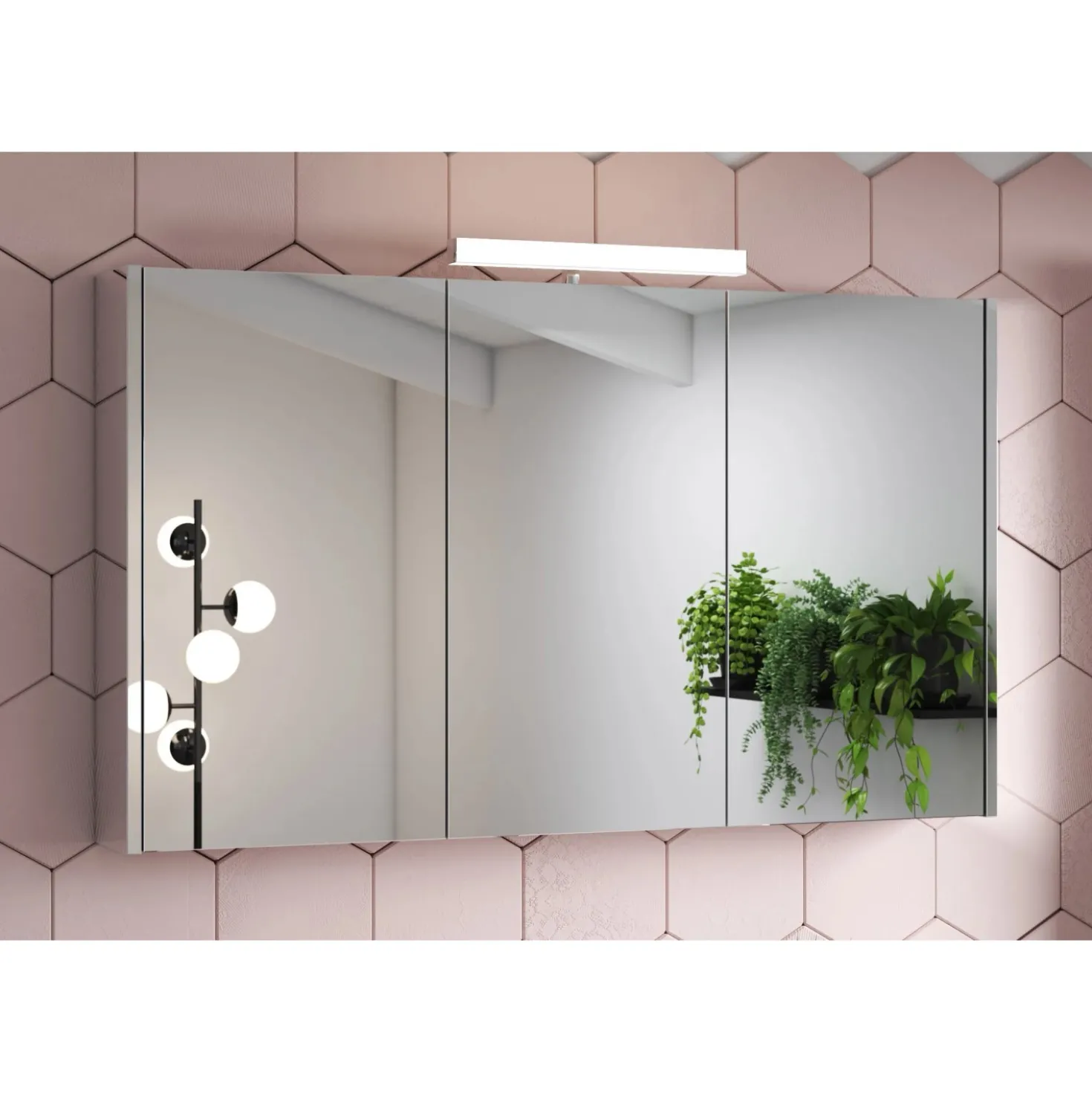 Specchio contenitore bagno 3 ante Akira 120x70x15,5 cm