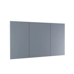 Specchio contenitore con tre ante bagno 115x68 cm grigio silver Clivia