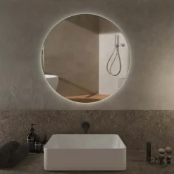 Specchio da bagno con illuminazione integrata rotondo Ø 70 x P 2.5 cm