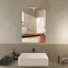 Specchio da bagno filo lucido reversibile con lampada led BADGE 60x80 cm