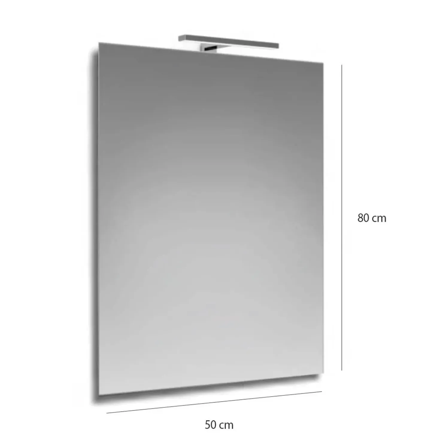 Specchio da bagno filo lucido reversibile con lampada led BADGE 60x80 cm