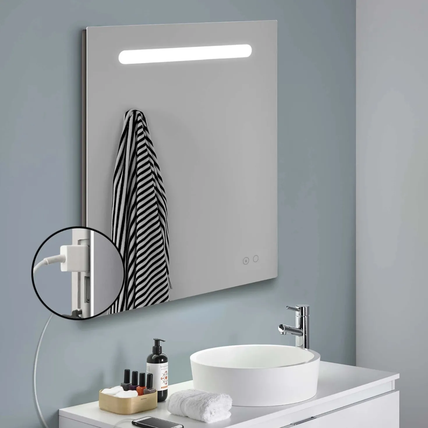 Specchio da bagno Lina LED 60x80 cm