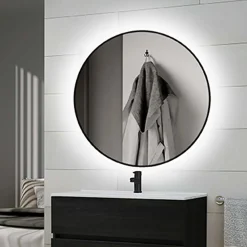Specchio da bagno Sharon Round Black Ø 80 cm nero