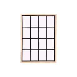 Specchio da parete con grata naturale 80x60x2,5 cm marrone