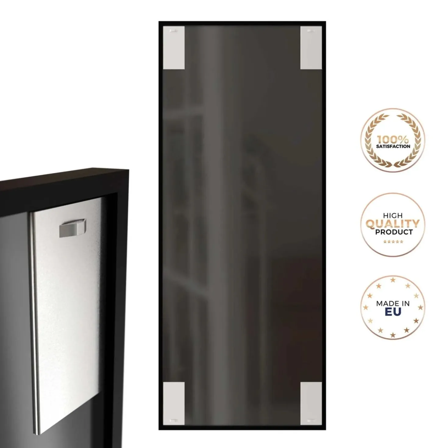 Specchio da parete Loft Two-Tone 60x150 cm rovere nero