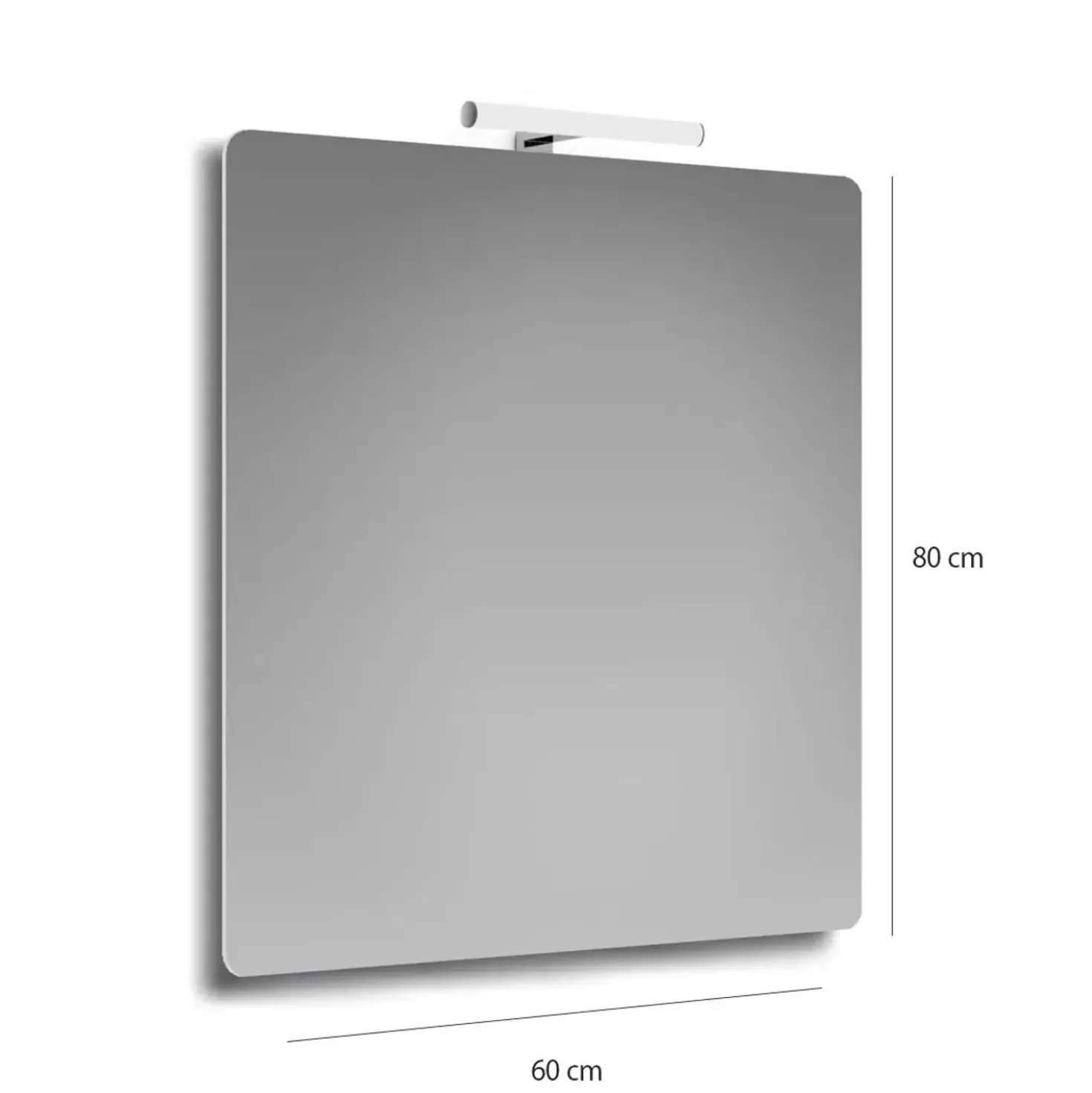 Specchio filo lucido ADRIA 60x80 cm reversibile con lampada led