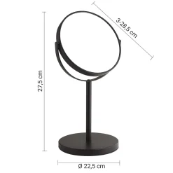 Specchio ingranditore Anna 5x bifacciale nero matt