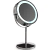 Specchio ingranditore Gemma 5x bifacciale con LED cromo
