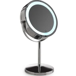 Specchio ingranditore Gemma 5x bifacciale con LED cromo