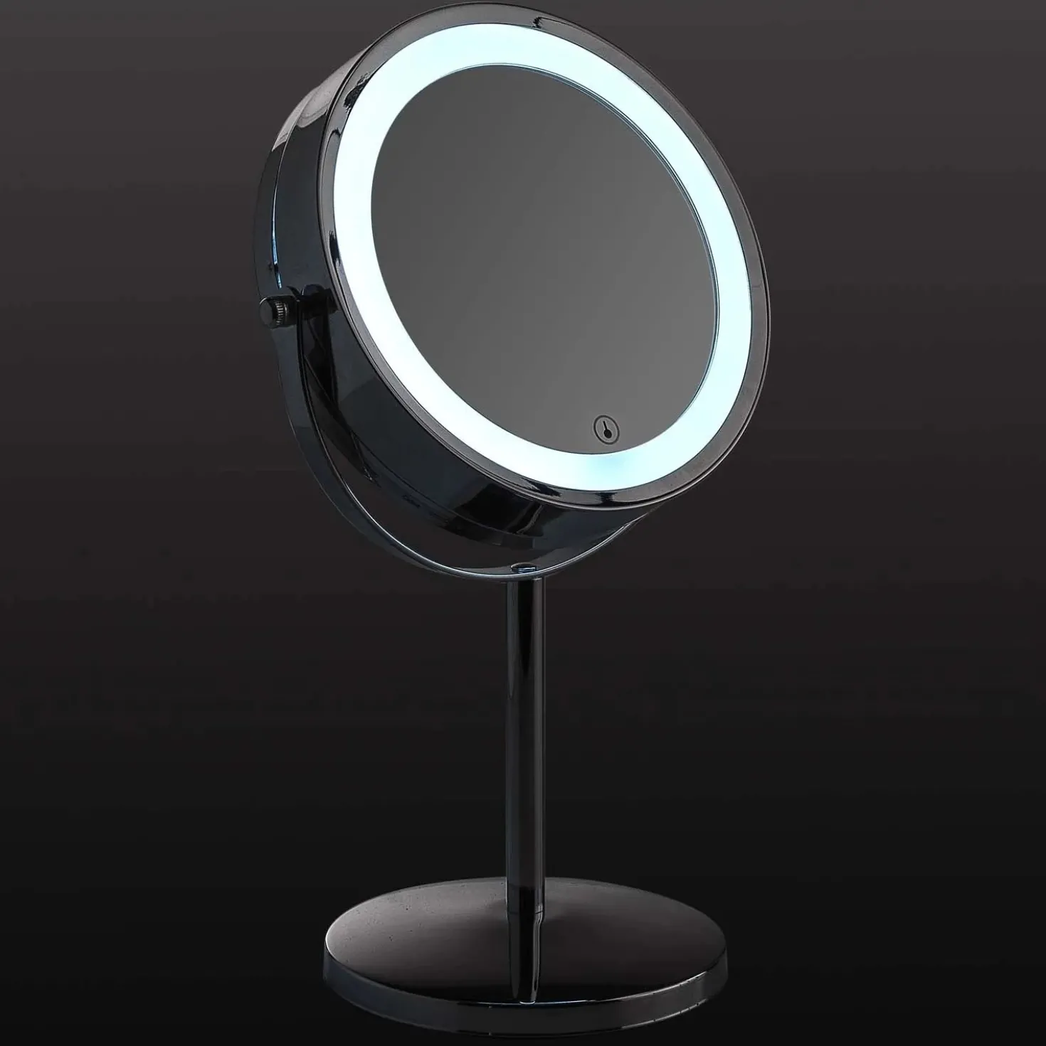 Specchio ingranditore Gemma 5x bifacciale con LED cromo