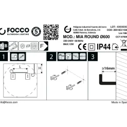 Specchio Led bagno Mia Round ø 60 cm