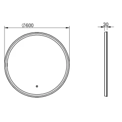 Specchio Led bagno Mia Round ø 60 cm