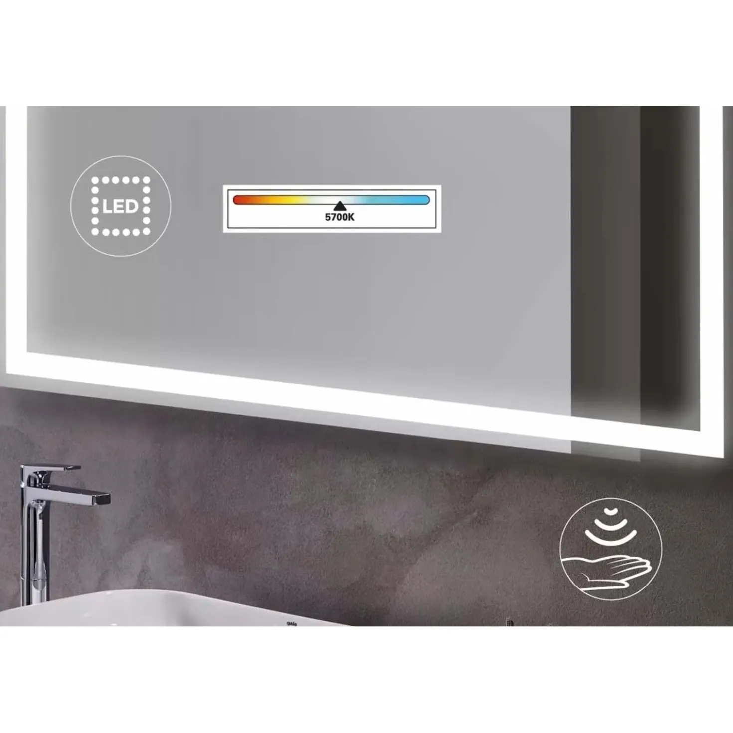 Specchio Led per Bagno Cecilia 100x70 cm