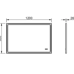 Specchio Led per Bagno Mia Dimmerabile 120x80 cm