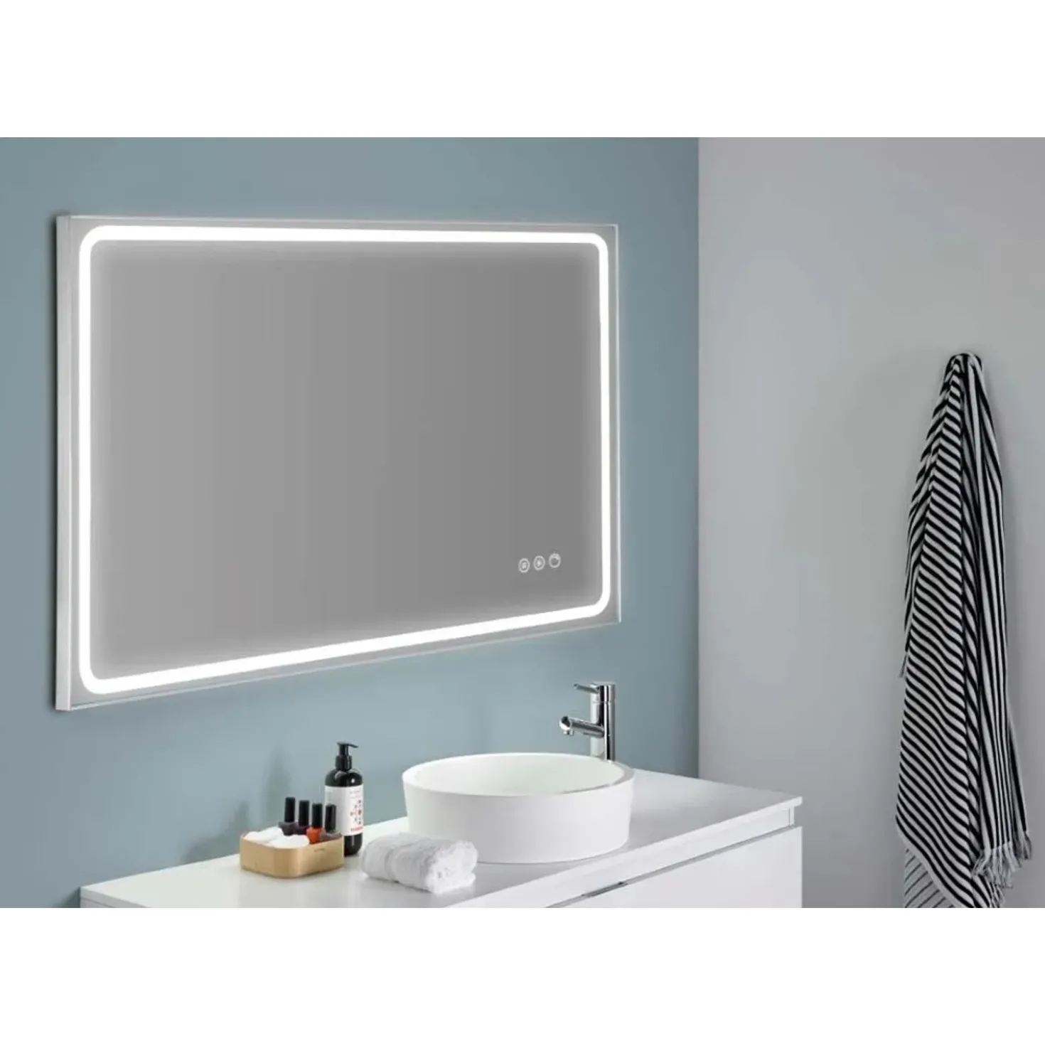 Specchio Led per Bagno Mia Dimmerabile 100x80 cm nero
