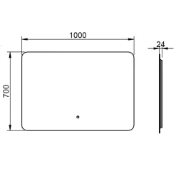 Specchio Led per Bagno Organic 100x70 cm