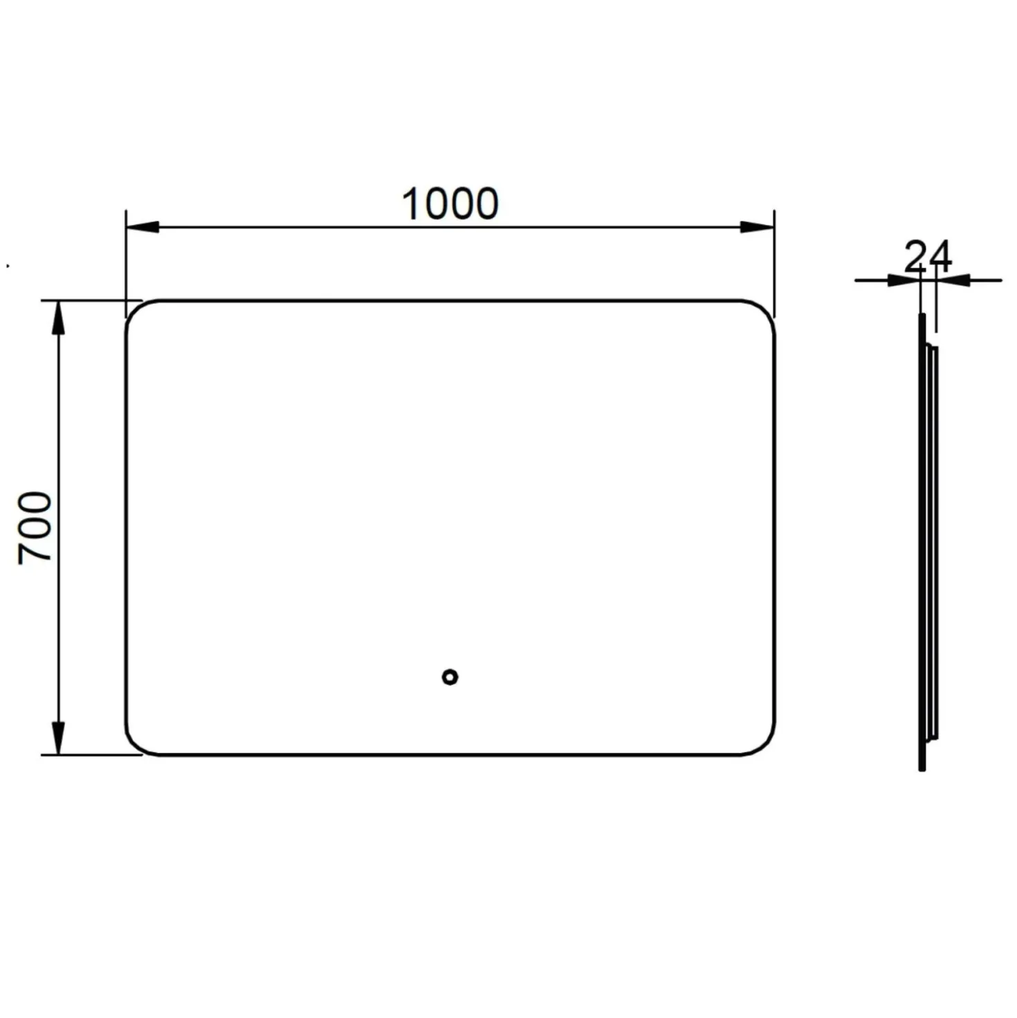 Specchio Led per Bagno Organic 100x70 cm