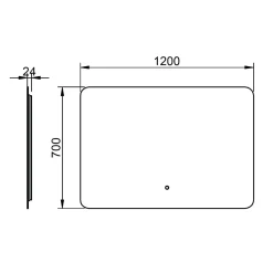 Specchio Led per Bagno Organic 120x70 cm