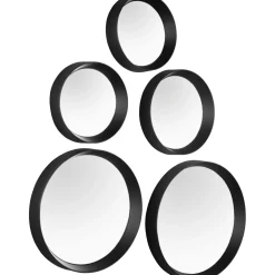 Specchio Lia Ø 25/23/18/15 cm nero 5 pz