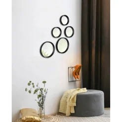 Specchio Lia Ø 25/23/18/15 cm nero 5 pz