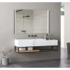 Specchio per bagno Megan nero 100x80 cm