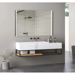 Specchio per bagno Megan nero 100x80 cm