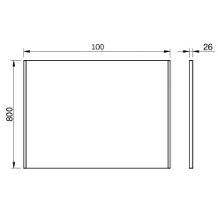Specchio per bagno Megan nero 100x80 cm