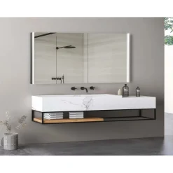 Specchio per bagno Megan nero 120x80 cm