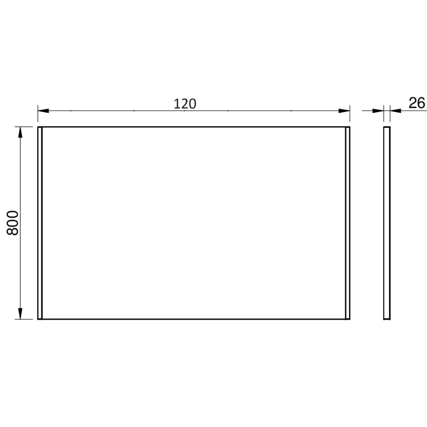 Specchio per bagno Megan nero 120x80 cm