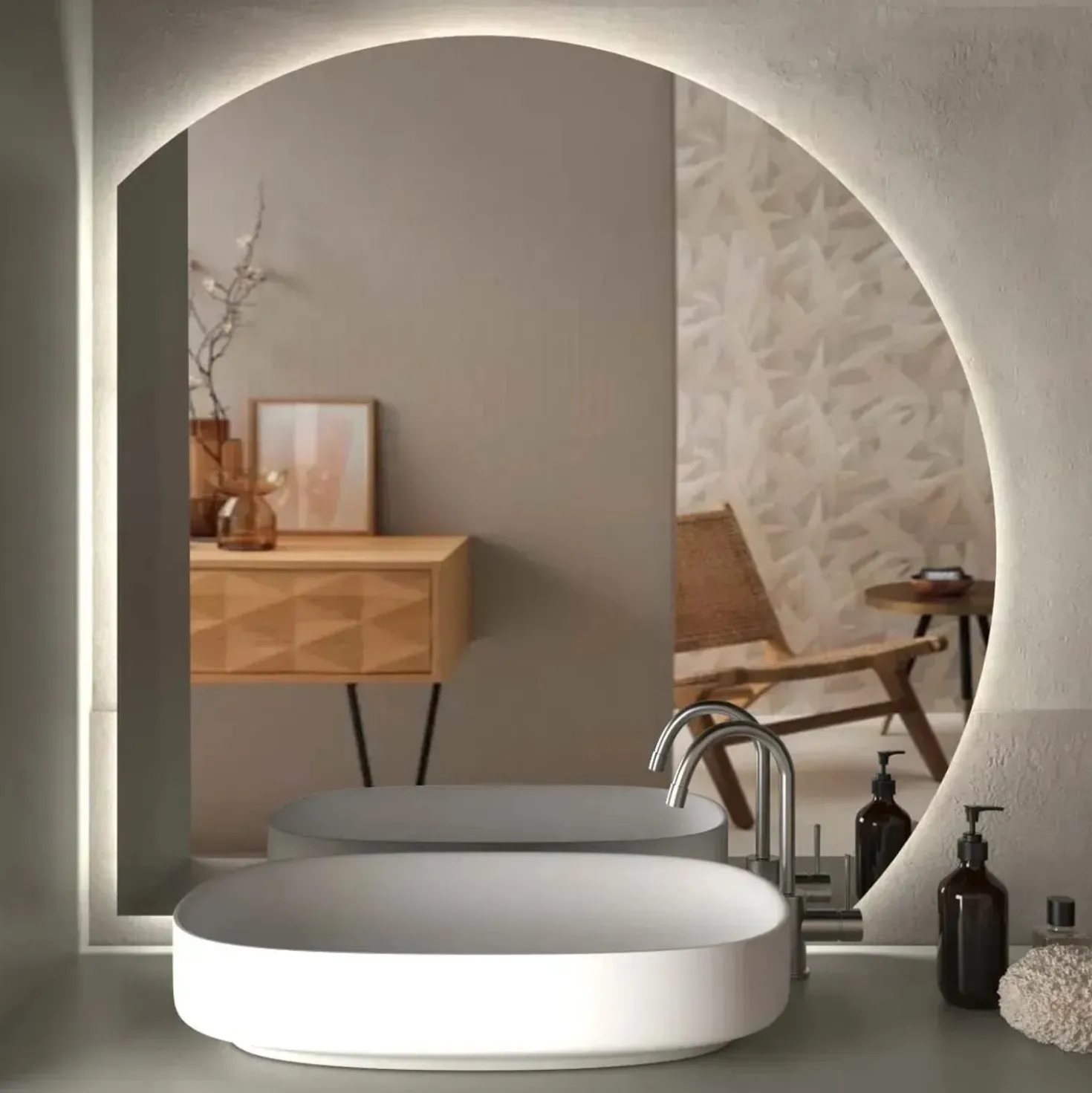Specchio retroilluminato LED Clove 105x105 cm