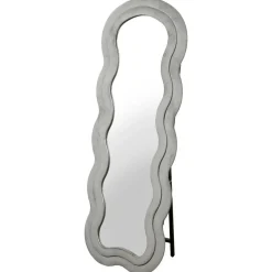 Specchio Valley in velluto grigio chiaro 140x50 cm