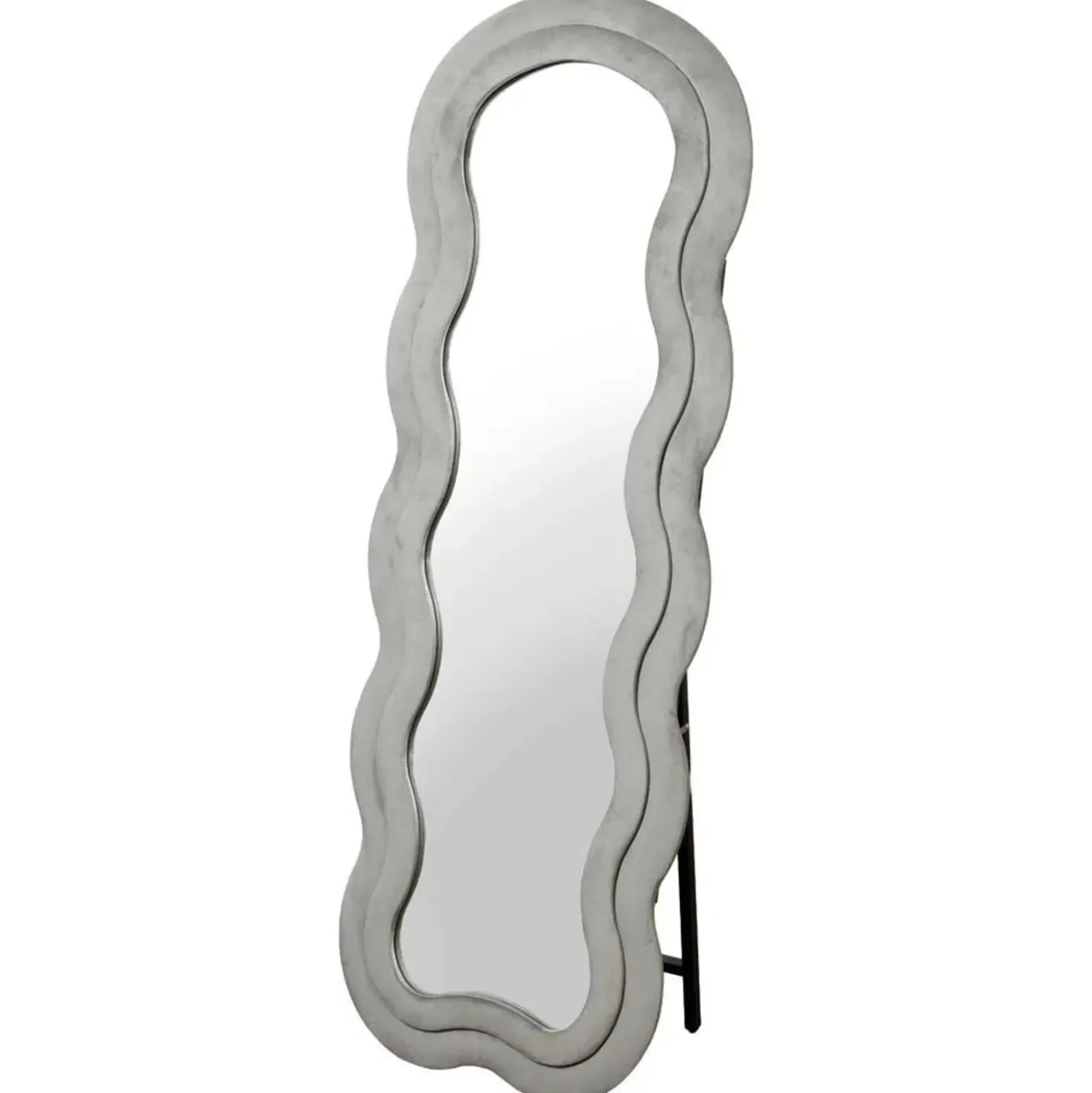 Specchio Valley in velluto grigio chiaro 140x50 cm