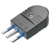 Spina 10 A 2P+T uscita cavo assiale nera