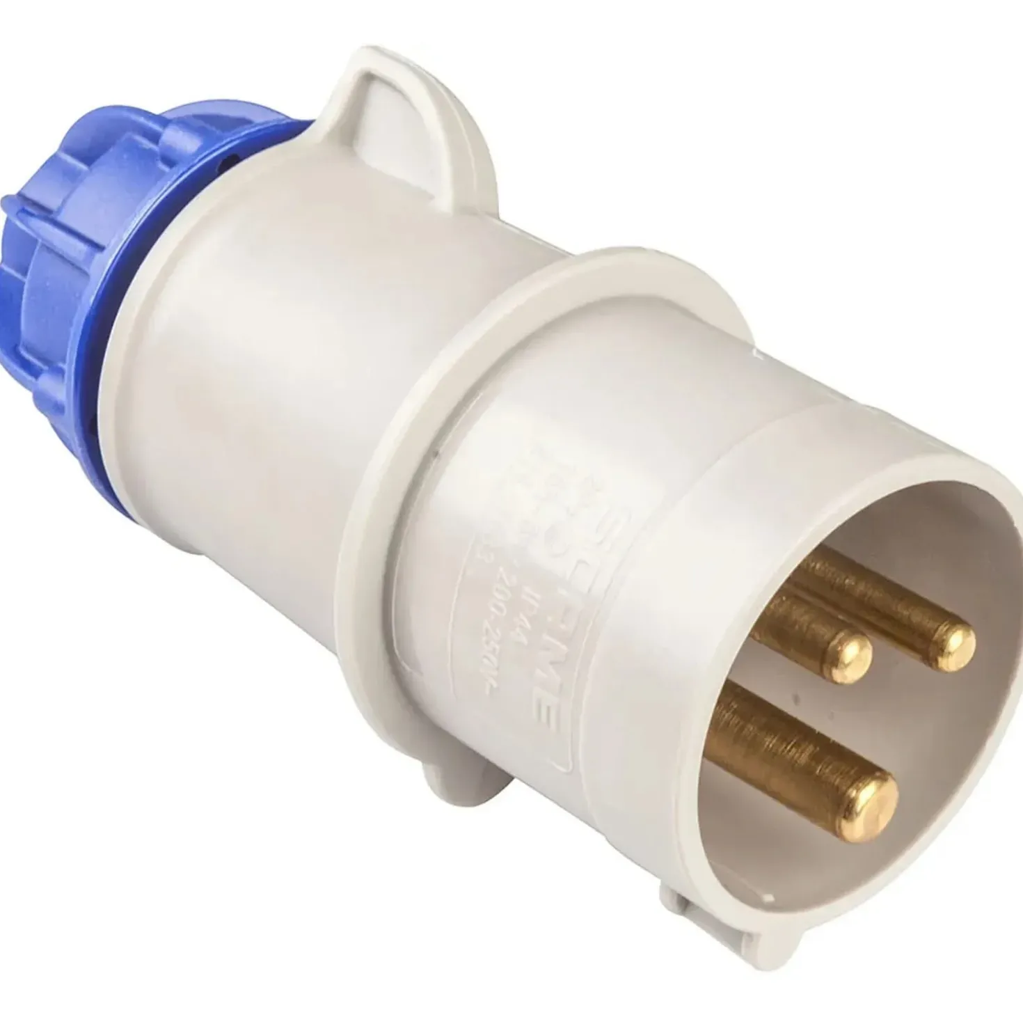 Spina mobile industriale 16 A 2P+T IP44 blu