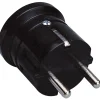 Spina stand.tedesco 16 A 2P+T (terra lat.) uscita cavo assiale nera