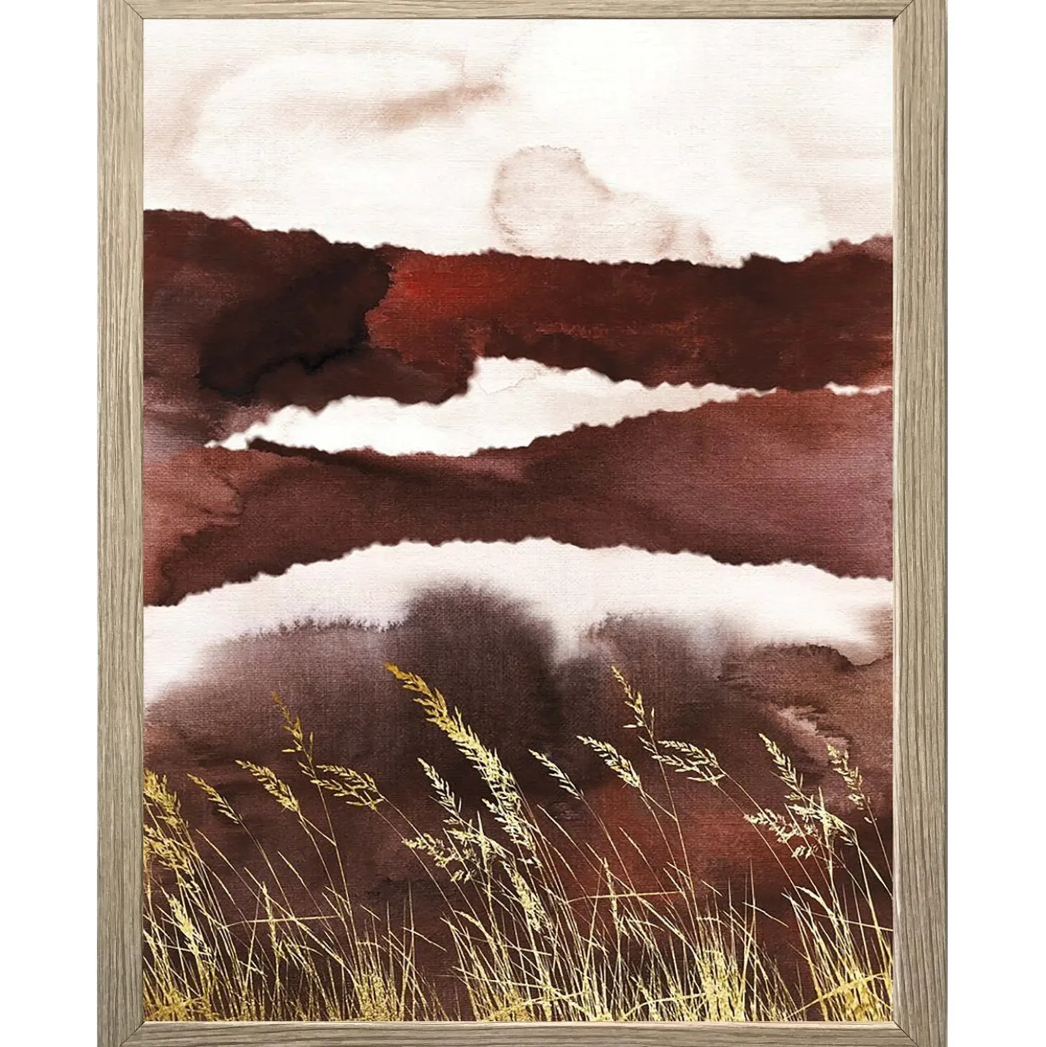 Stampa con cornice Golden Land 4 rovere 30x40 cm