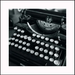 Stampa con cornice Macchina da scrivere nero 30x30 cm