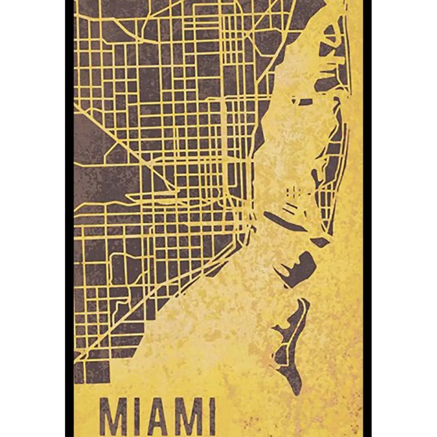 Stampa con cornice Miami nero 40x60 cm