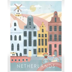 Stampa con cornice Netherlands bianco 30x40 cm