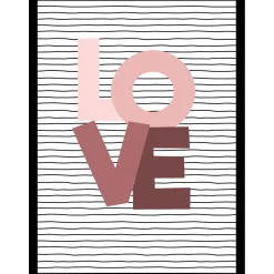 Stampa con cornice Pink love nero 30x40 cm