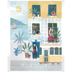 Stampa con cornice Portugal bianco 30x40 cm