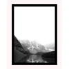 Stampa con cornice verticale 30x40 cm lago bianco e nero
