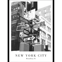 Stampa incorniciata immagine di Broadway 50x70 cm