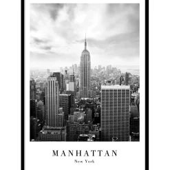Stampa incorniciata immagine di Manhattan 50x70 cm