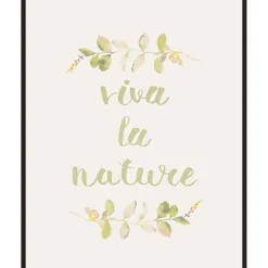 Stampa incorniciata immagine con scritta "viva la natura" 20 x 25 cm