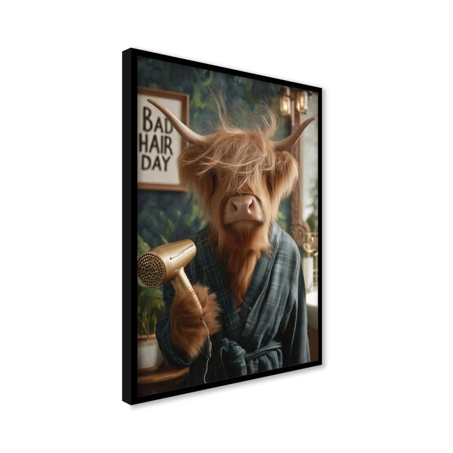 Stampa incorniciata 50x70 cm hairy cow