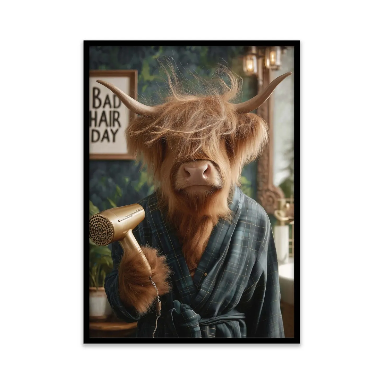 Stampa incorniciata 50x70 cm hairy cow