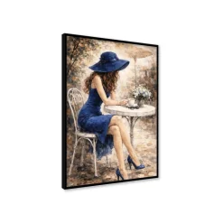 Stampa incorniciata 30x40 cm woman in blue