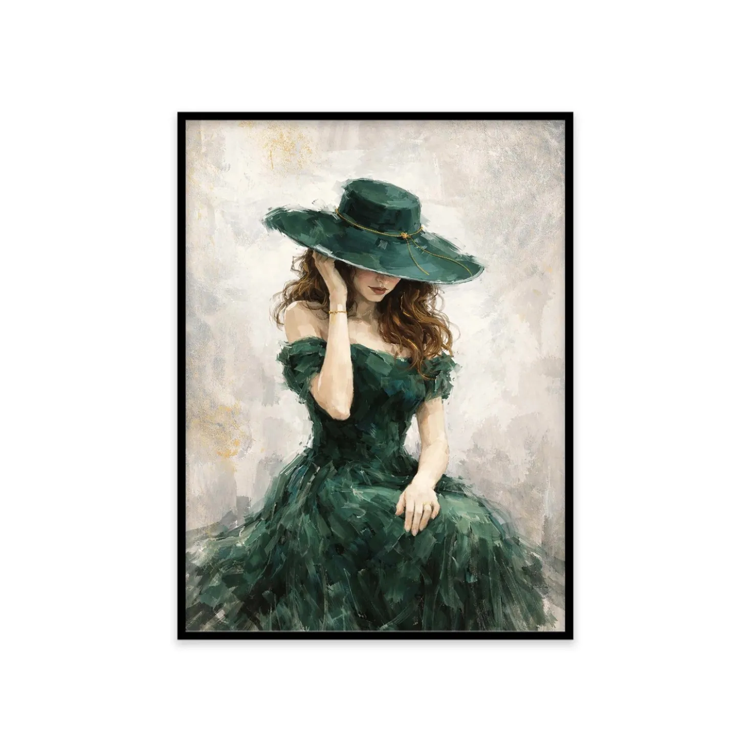 Stampa incorniciata 30x40 cm woman in green