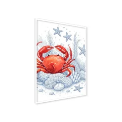 Stampa incorniciata 30x40 cm red&blue crab
